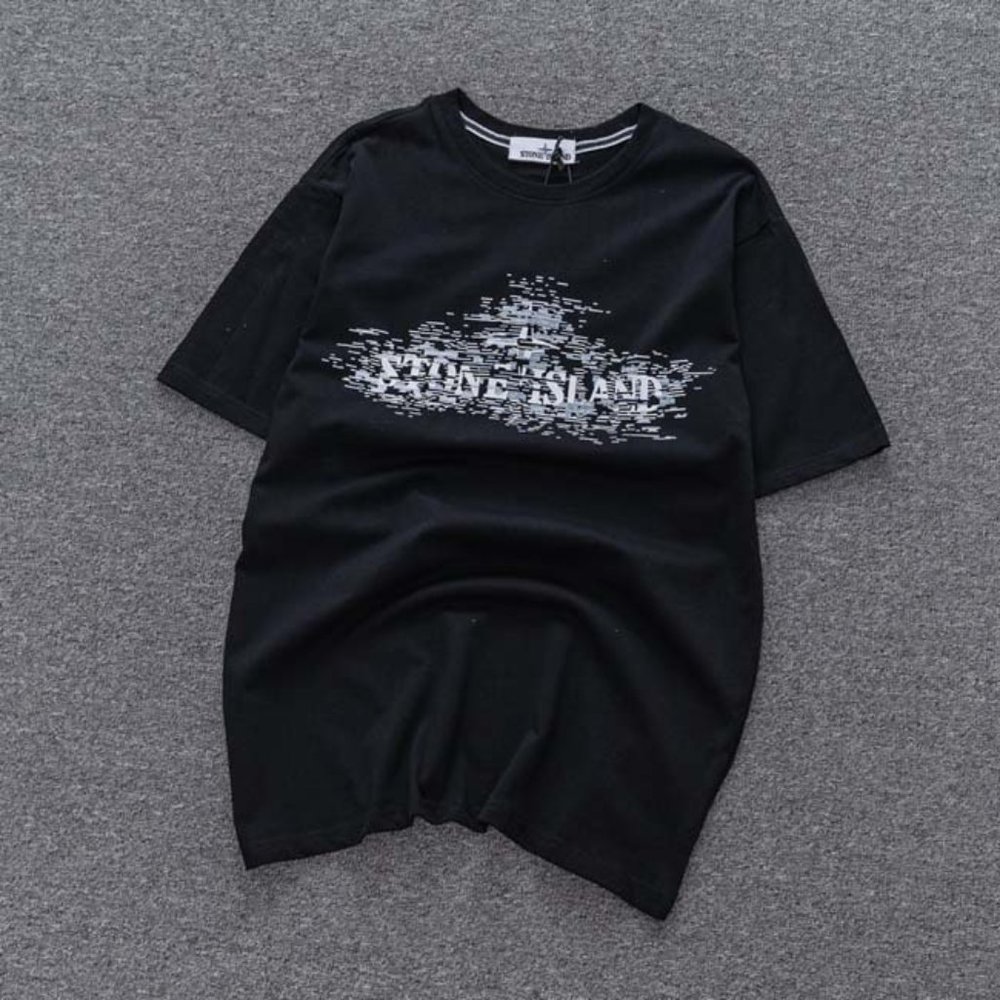 Stone Island Institutional Two Print Black T-Shirt